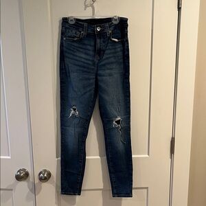 Kendall & Kylie Dark Blue Distressed Skinny Jeans